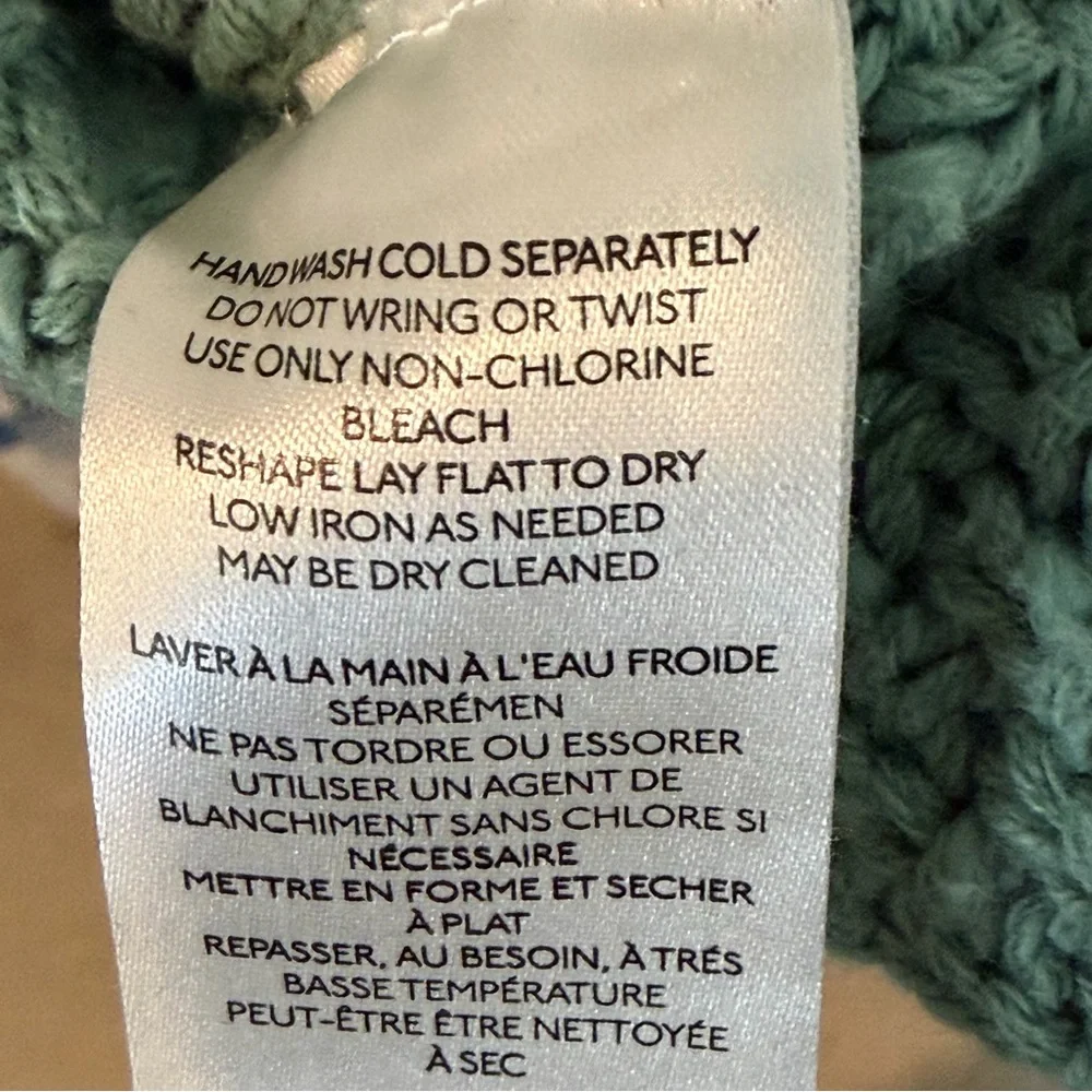 NEW! Free People White Spruce Cable Knit-M-Changing Tides Green Pullover Sweater